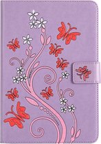 Shop4 - iPad mini 5 (2019) Hoes - Book Cover Vlinder Patroon Paars