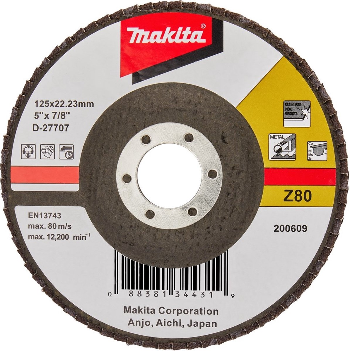 Makita D-27707 Lamellenschuurschijf Z80 | 125mm