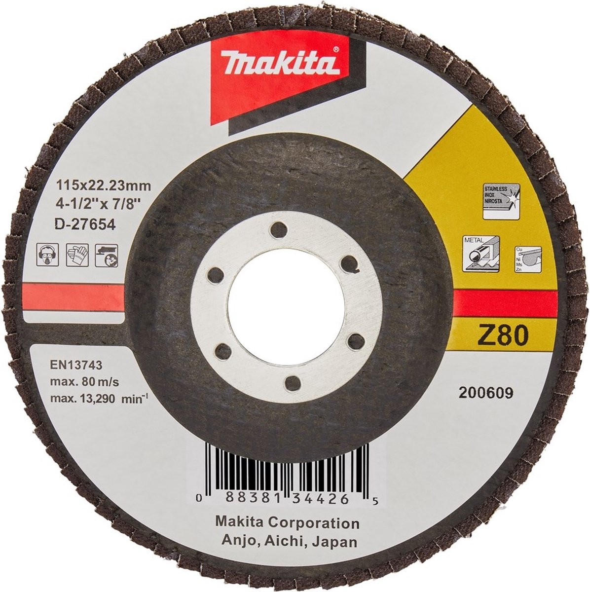 Makita D-27654 Lamellenschuurschijf Z80 | 115mm