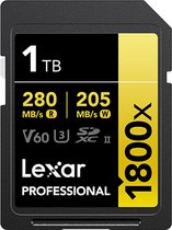 Bol.com Lexar SD Pro Gold Series UHS-II 1800x 1TB - Lezen 270MB/s Schrijven 180MB/s - V60 aanbieding