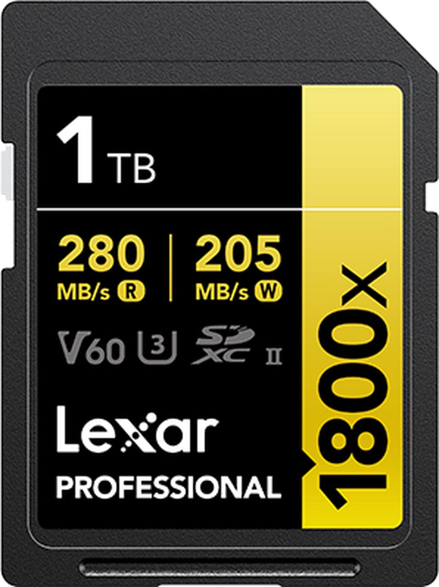 Lexar 1TB SDXC Pro UHS-II U3 V60 1800x geheugenkaart