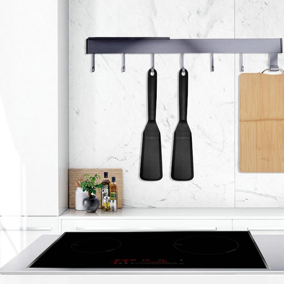 CHAMEEN Siliconen spatel, omelet, spatel, crêpe, spatel, pannenkoeken, spatel, klein, 2 stuks, siliconen spatels voor koken, hamburger, ei, pizza, steak, omelet, pannenkoeken