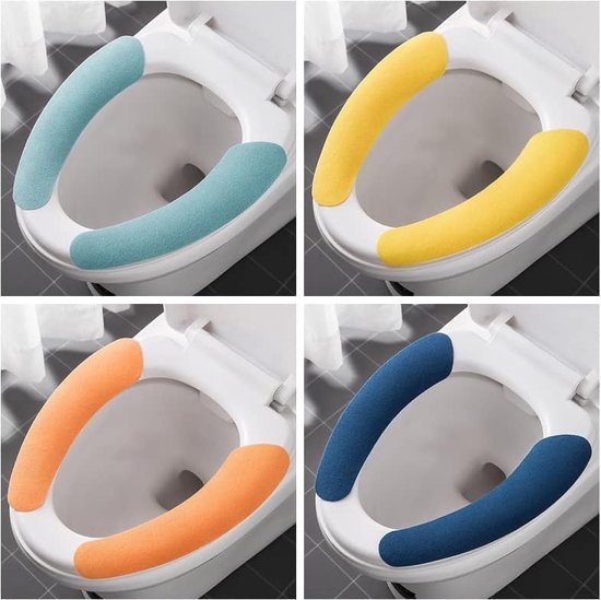 Foto: Toilet cover warmer toiletbril cover wasbare toiletbril warmer voor universele toiletbril 4 sets