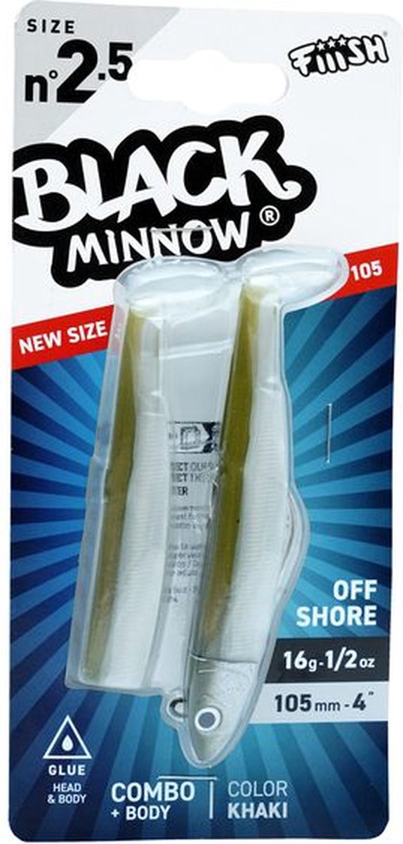 Fiiish Black Minnow N. 2.5 105mm 2X Combo Shad + Body 16Gram KHAKI