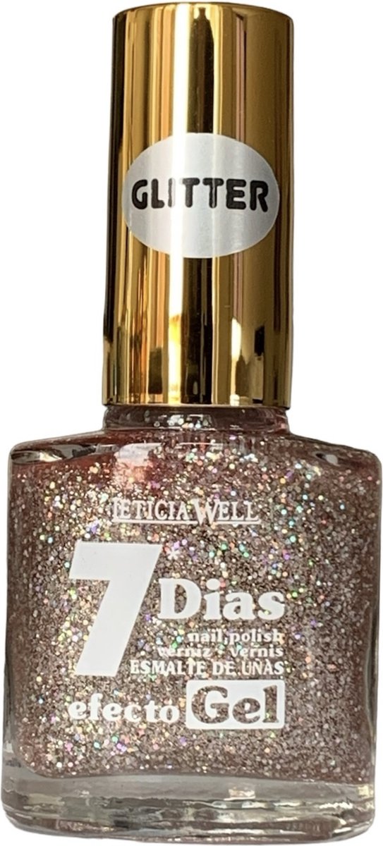 Goedkoopste Leticia Well - Nagellak - Transparant met zilver en multi gekleurde kleine en mini glitters - 1 flesje met 13 ml inhoud - Nummer 331