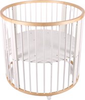 Buxibo Baby Box - Grondbox - Speelbox - Playpen - Kinderbox - Rond - Inclusief Matras - Op Wielen - 92x92x80.5cm - Hout