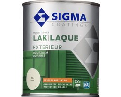 Sigma Houtlak Exterieur Zijdeglans - Glansbehoud - Droog na 1,5 uur - RAL 9010 - Wit - 0.75L