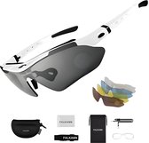 Falkann Basics Gepolariseerde Fietsbril Set - Sportbril / Zonnebril incl. 5 Verwisselbare Lenzen - UV400 - Wit