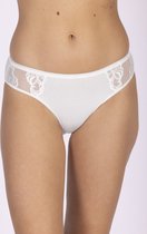 Mini slip femme en dentelle - Sous-vêtement bas femme en coton élastique - 38 - Wit