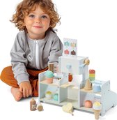 Navaris ijswinkel speelgoed voor kinderen - Montessori speelgoed - Met ijshoorntjes ijsbolletjes ijsjes op een stokje menu en sausjes - Voor 3+ jaar