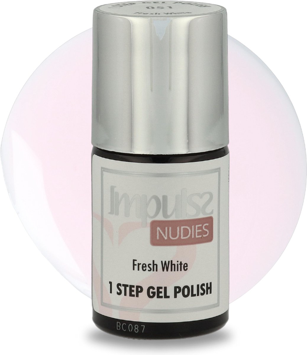 Goedkoopste Impulss Gellak Gel Polish Nudies - Gel Nagellak - Verhardende werking - Fresh White - 7 ml