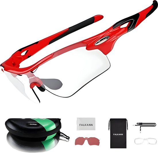 KAPVOE Photochrome sportbril voor heren en dames, UV400-bescherming, voor mountainbike, hardlopen, MTB K360
