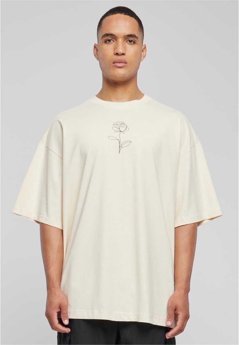 Merchcode - Spring Rose Huge Heren Tshirt - L - Gebroken wit