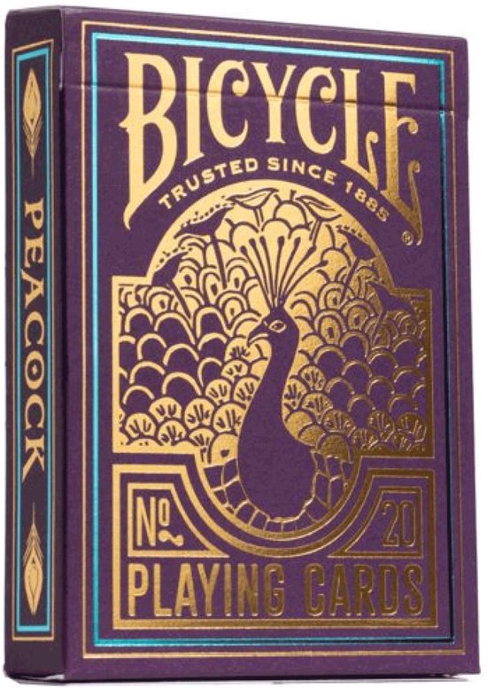 Foto: Bicycle purple peacock premium speelkaarten poker ultimates met cold foil afwerking