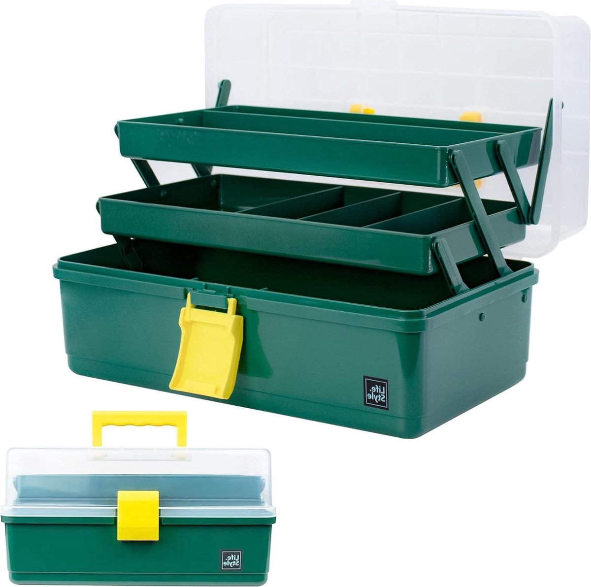 33-cm multifunctionele opbergdoos met compartimenten en trays plastic gereedschapskist medicijnopbergdoos haaraccessoires organizer naaidoos