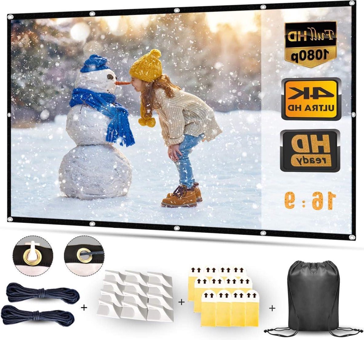 Projectiescherm 16:9 8K/4K HD Vloerverhogend Projectorscherm 304