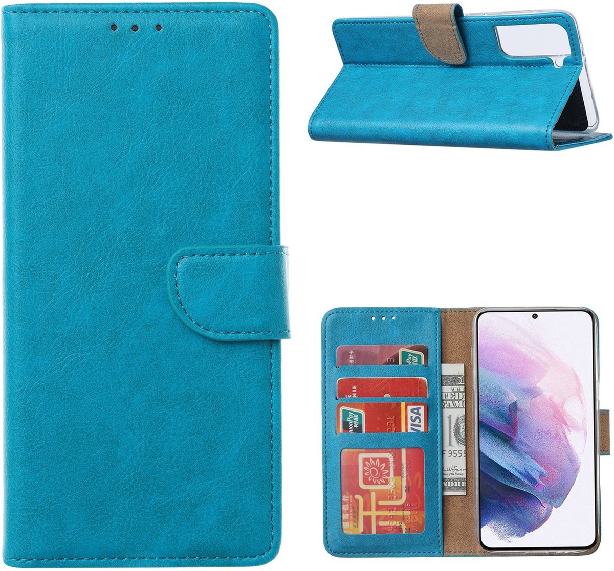 Cityhoesje-Bookcase – Geschikt voor – Samsung A15 – Bookcase incl. Pasjeshouder