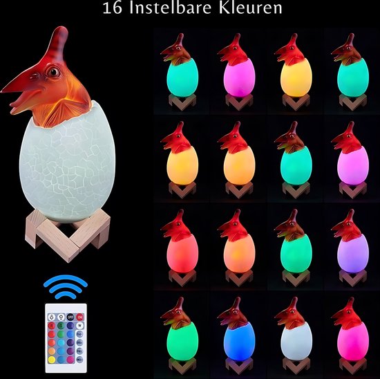 Dinosaurus Speelgoed Lamp - Dino Verlichting Pterosaurus - 16 Kleuren van Jocestyle — afbeelding 4