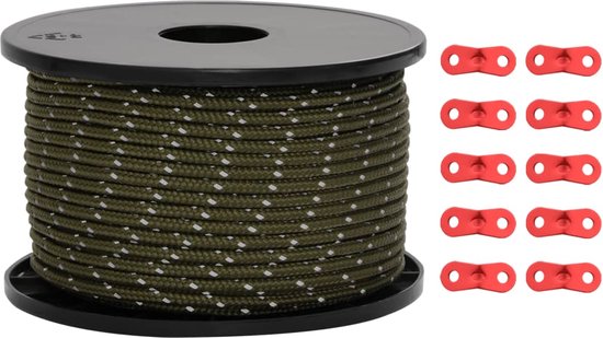 vidaXL - Tentscheerlijn - met - reflecterende - strips - en - spanners - 50 - m - 5 - mm van Vidaxl — afbeelding 4