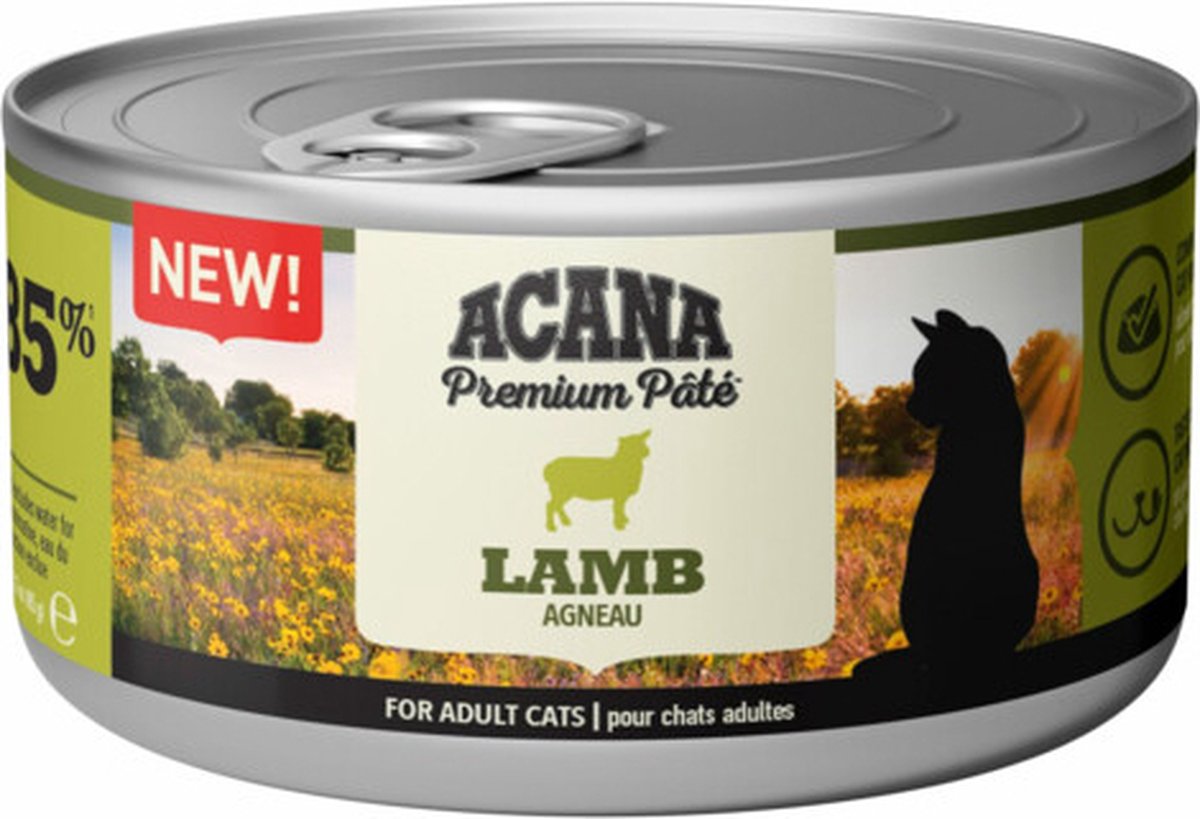 24x Acana Premium Kattenvoer Pâté Lamb 85 gr