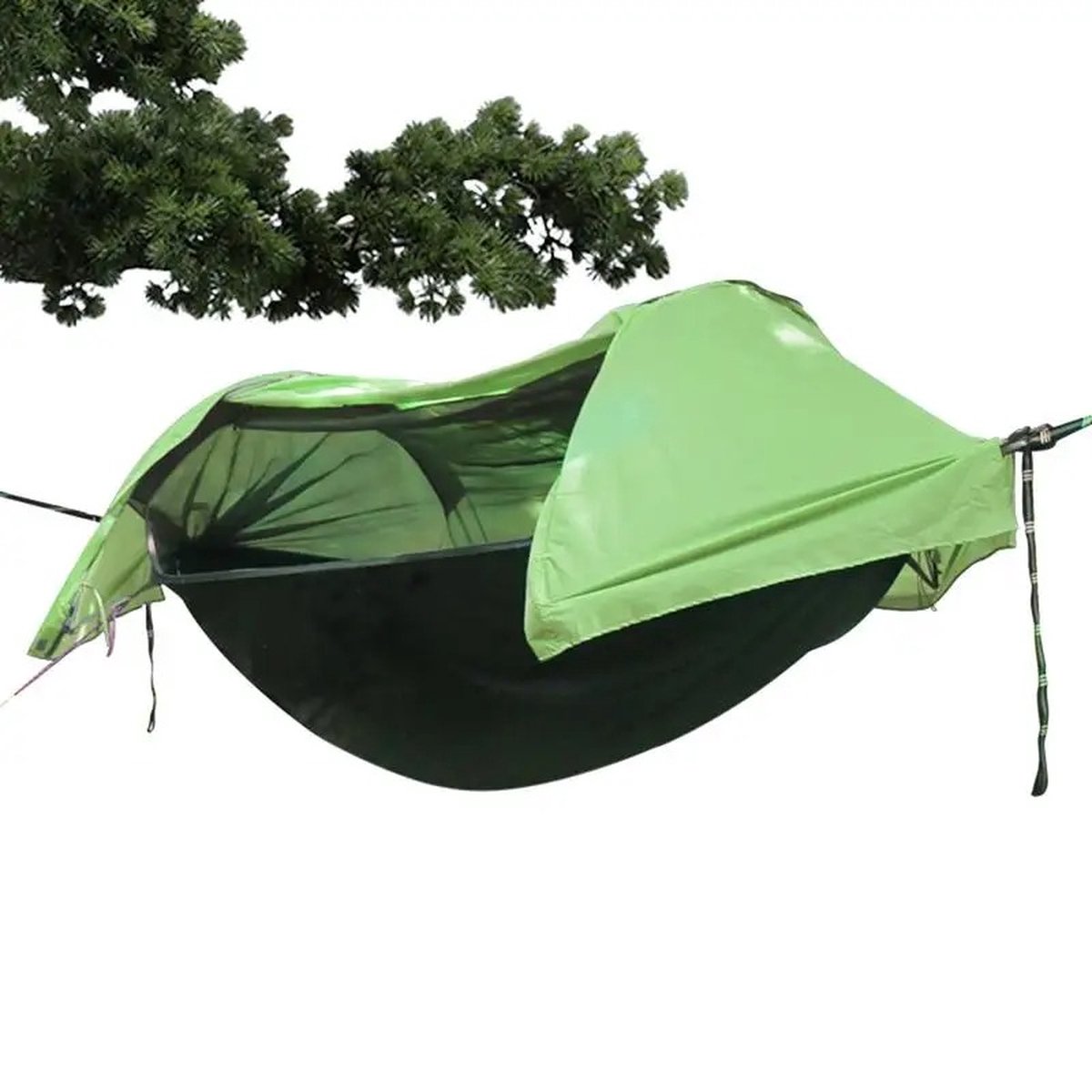 Bol.com Hangmat tent - Kamperen - met muggennet - Waterdicht - 2 persoons - Groen - Anti Mug - Niet op de grond - 200 kg - inclu... aanbieding