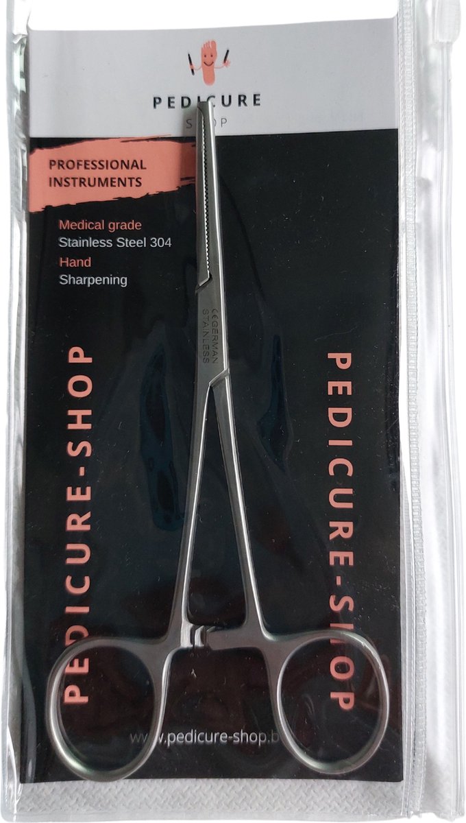 Professionele RVS Kocher 14 cm Rechte Bek Zelfklemmende Tang voor Pedicure Verpleegkundigen en Artsen