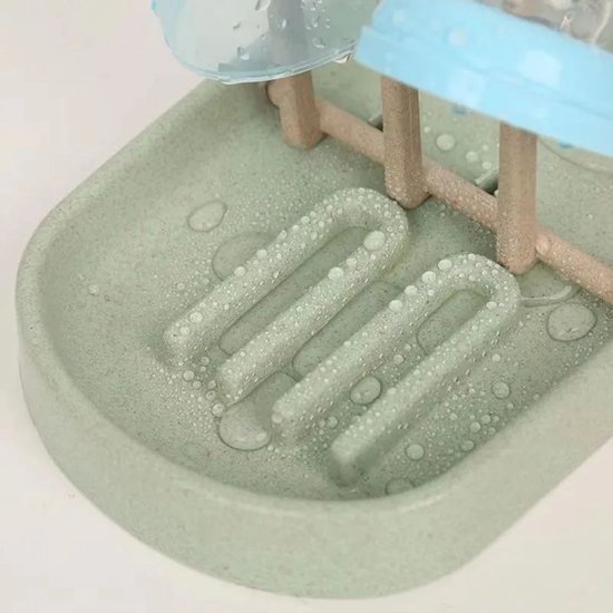 Flessenrek Afdruiprek voor Babyflessen met lekbak - Flessendroogrek met BIO Tarwestro - Groen van Vita Verde — afbeelding 5