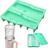 Moule à glaçons en Siliconen pour gobelet - cylindre creux avec couvercle et récipient - jus de congélateur boisson glacée cocktail - vert