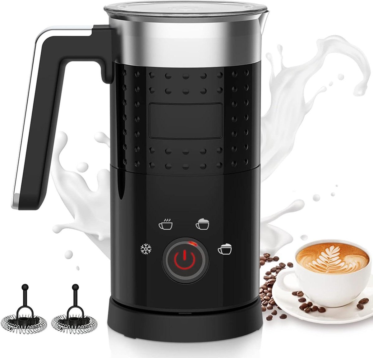 Kymzo Elektrische Melkopschuimer - Grote Melkopschuimer - 350ML - 4 In 1 Opschuimen En Verwarmen