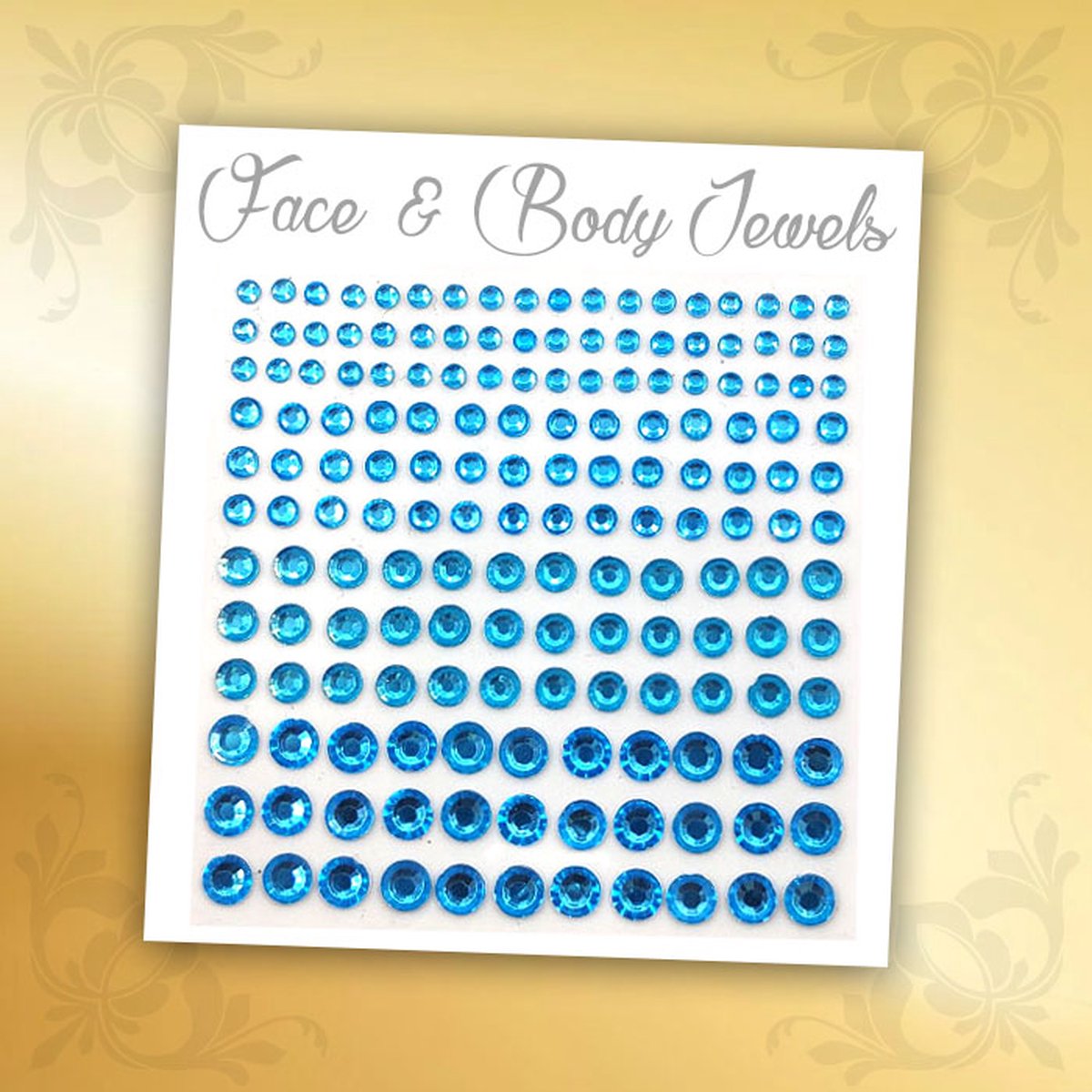 Glitter Face & Body Jewels (Lichtblauw) - Festival Glitters - Steentjes Strass met Plaklaag - Plak Diamantjes voor Lichaam en Gezicht - Rhinestone Diamonds Gems Euphoria