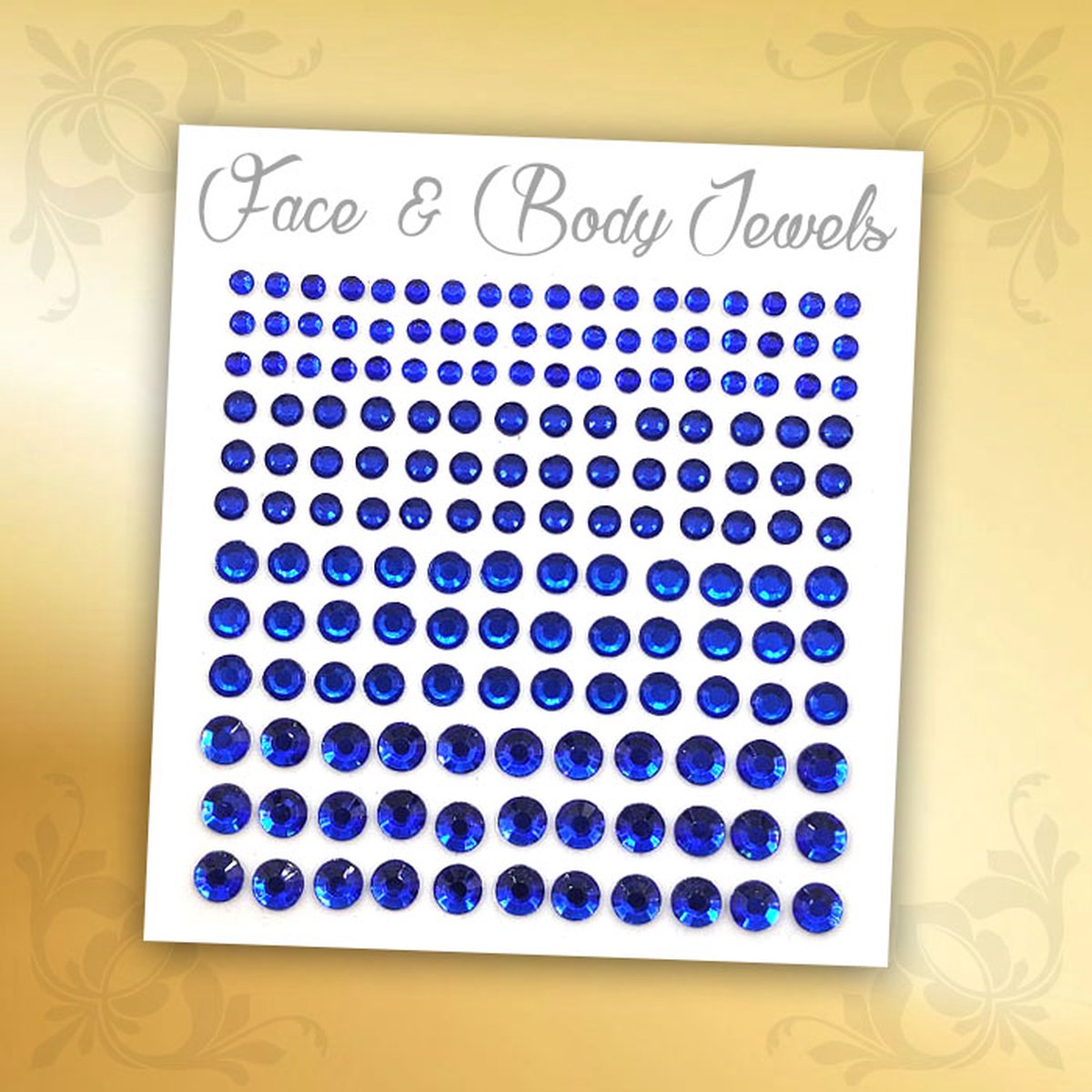 Glitter Face & Body Jewels (Blauw) - Festival Glitters - Steentjes Strass met Plaklaag - Plak Diamantjes voor Lichaam en Gezicht - Rhinestone Diamonds Gems Euphoria