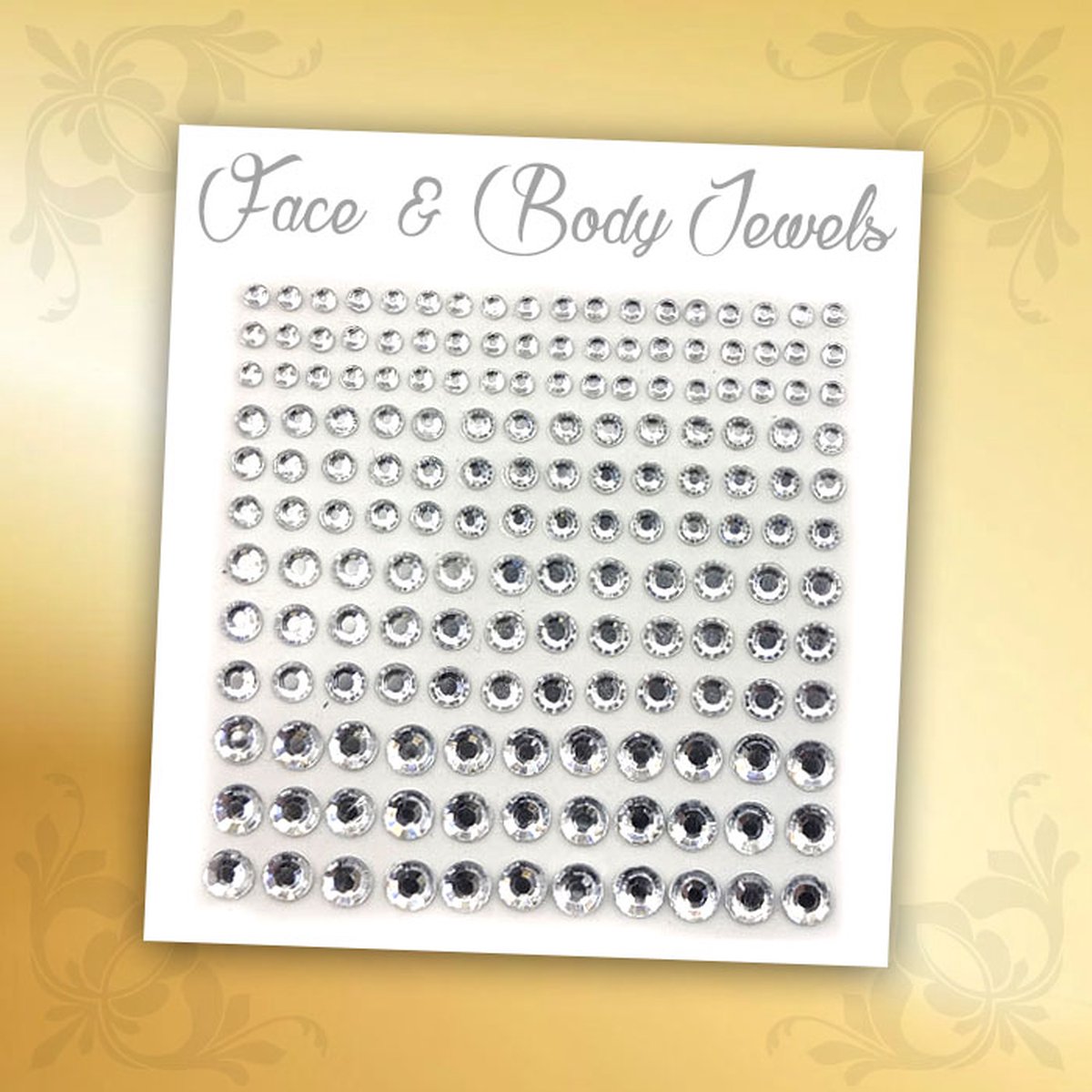 Glitter Face & Body Jewels (Zilver Dots) - Festival Glitters - Steentjes Strass met Plaklaag - Plak Diamantjes voor Lichaam en Gezicht - Rhinestone Diamonds Gems Euphoria