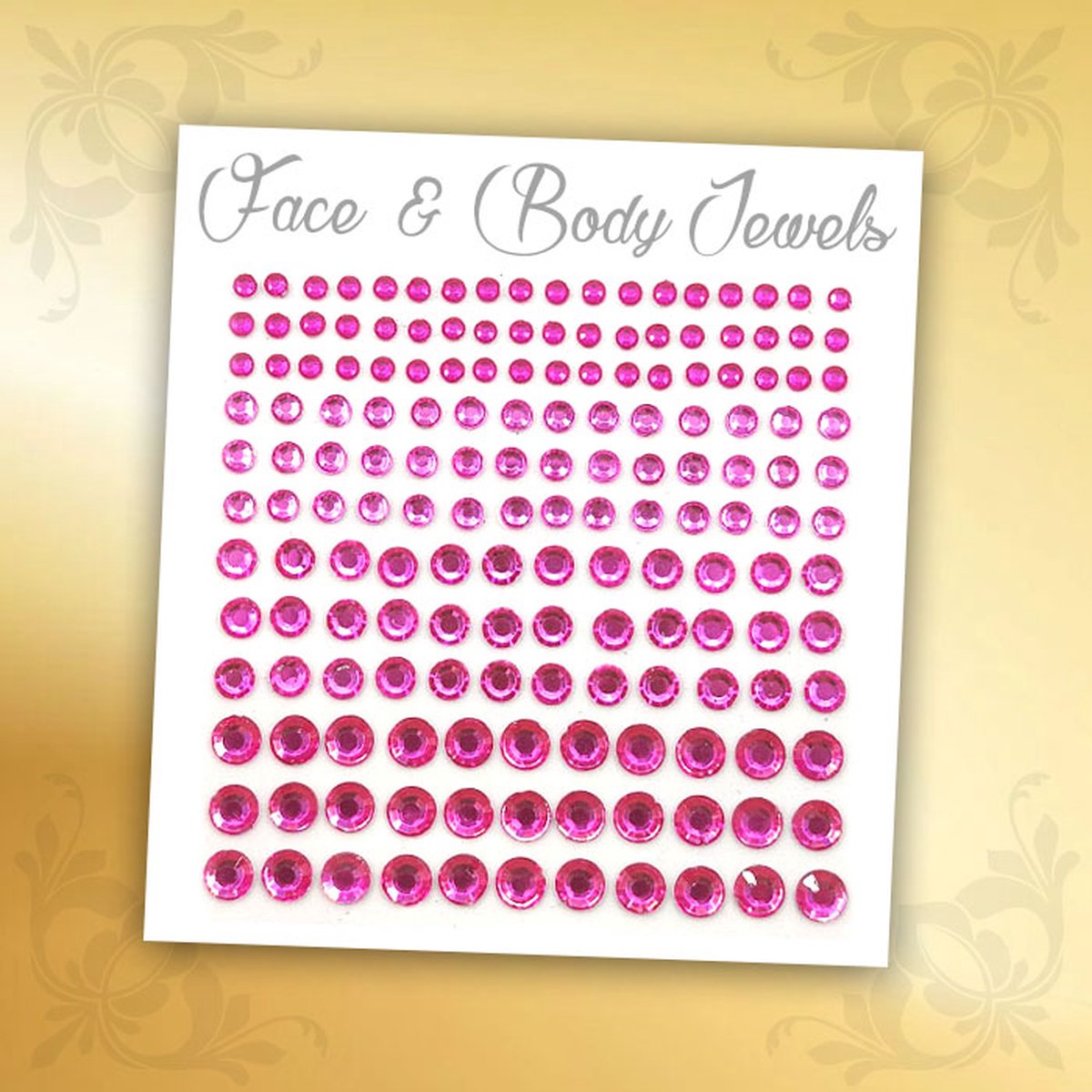 Glitter Face & Body Jewels (Roze) - Festival Glitters - Steentjes Strass met Plaklaag - Plak Diamantjes voor Lichaam en Gezicht - Rhinestone Diamonds Gems Euphoria