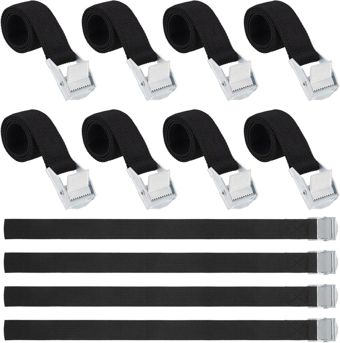 Ratel riemen 12 stuks 40 x 25 cm zware verstelbare bevestigingsriemen nokkengesp bestelwagens motorfiets bagage vracht Spanbanden met ratel