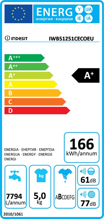Indesit IWB 51251 C ECO EU wasmachine Voorbelading 5 kg 1200 RPM Wit