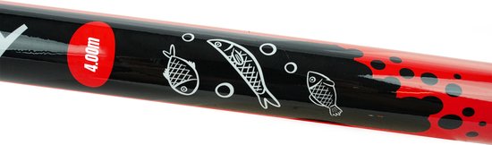 X2 Stippy - Telescoop Hengel - Vaste hengel - Vaste stok - 4.00m - Rood van Merkloos — afbeelding 3