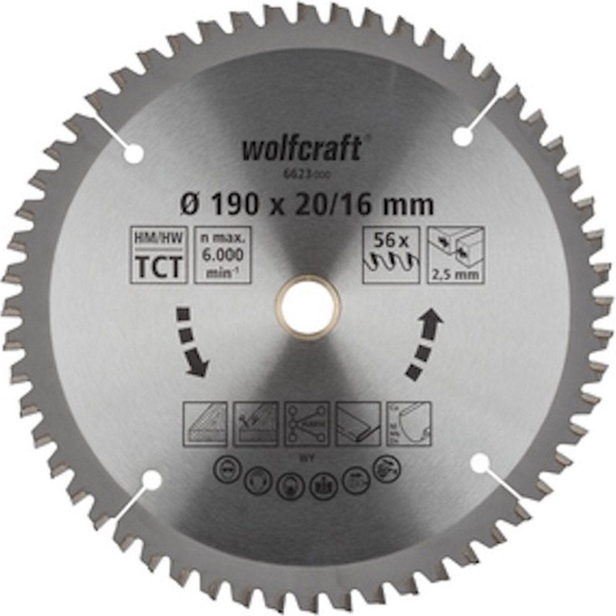 wolfcraft - Cirkelzaagblad - Zaagblad 160 x 20 - Serie lila - 6623000