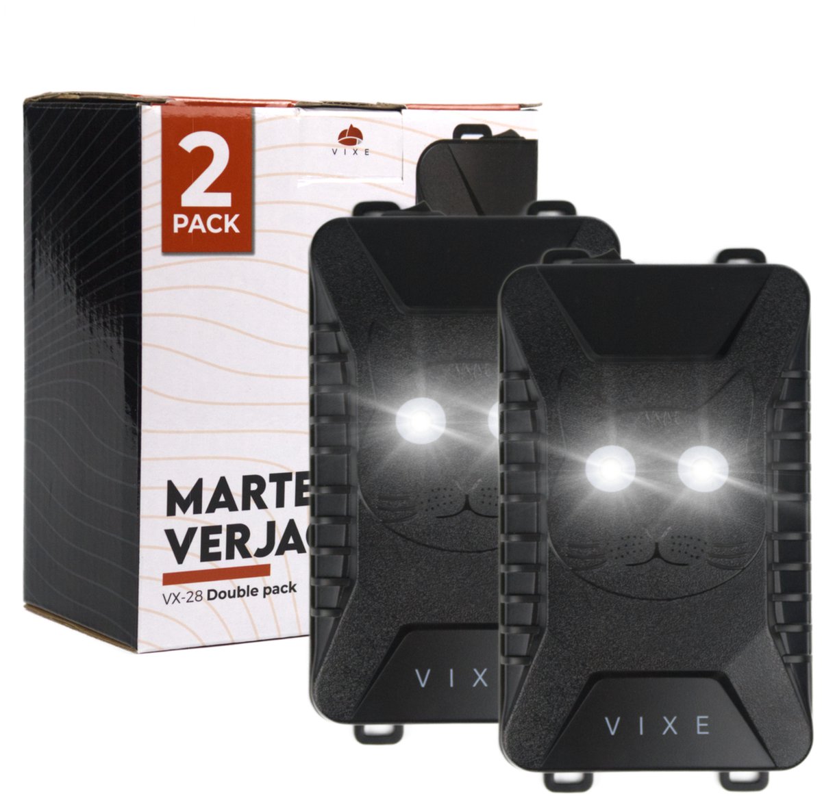 VIXE Marterverjager voor Auto en Outdoor Steenmarter & Marterverjagers op 12V of Batterijen Anti Marter Ongedierte Verjager Muizenverjager 2 Stuks