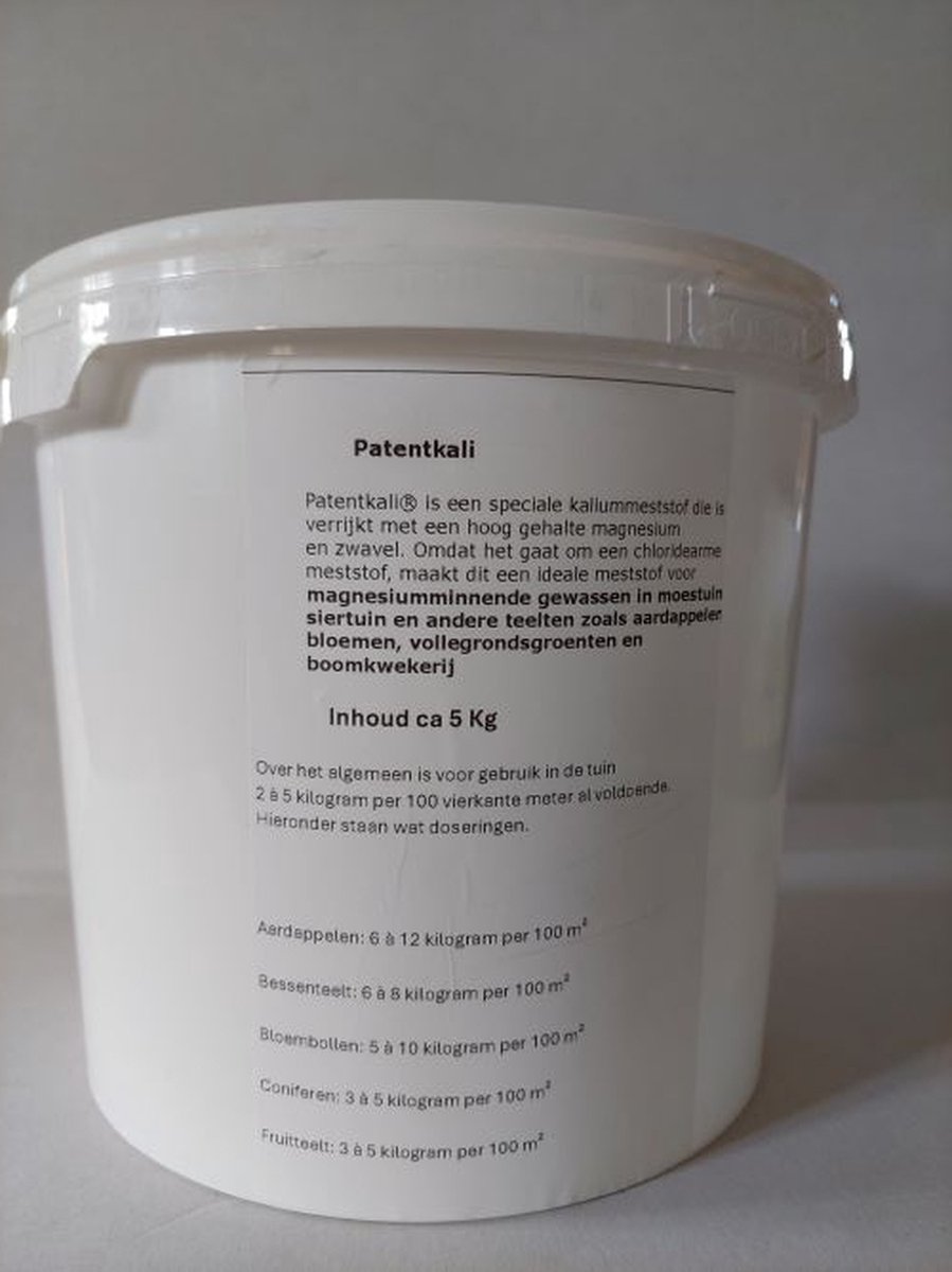 Patentkali ca 5 Kg + 500 gram gratis in afsluitbare emmer