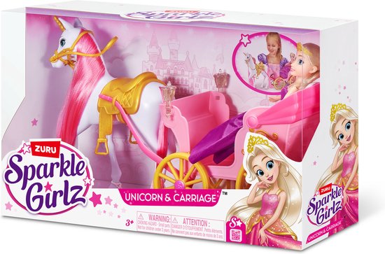 Sparkle Girlz Eenhoorn en prinses pop met rijtuig set van ZURU — afbeelding 3