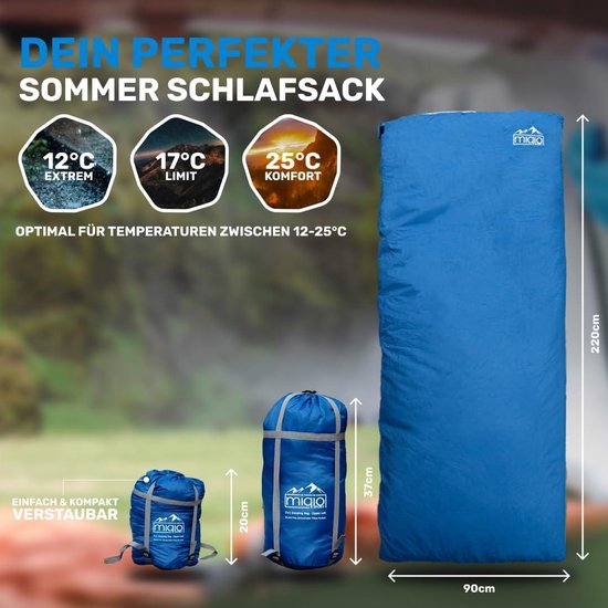 2-in-1 grote XL zomerslaapzak volwassenen compressiezak camping outdoor festivals dekenslaapzak XL reisdeken - koppelbaar van Merkloos — afbeelding 3