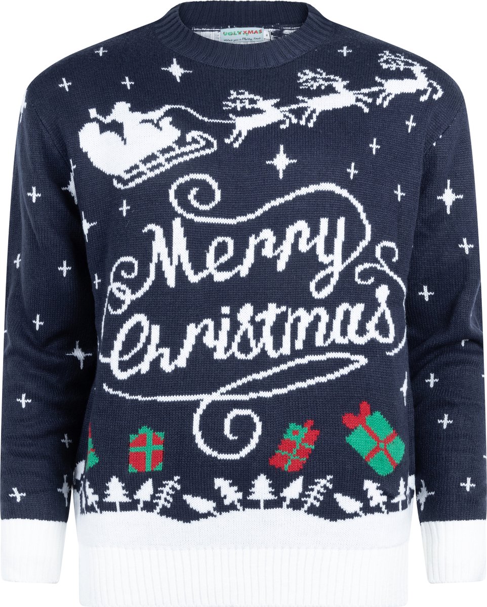 Foute Kersttrui Dames & Heren - Christmas Sweater "Stijlvol Merry Christmas" - Mannen & Vrouwen Maat XL