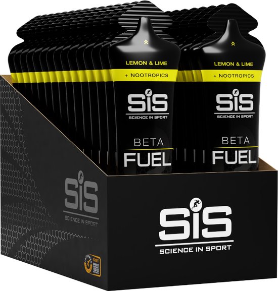 Science in Sport - SIS Beta Fuel - Dual Source Energy Gel Nootropics - Lemon & Lime smaak - 1 : 0,8 Maltodextrine Fructose verhouding - 40 gram koolhydraten per gel - 30 x 60ml