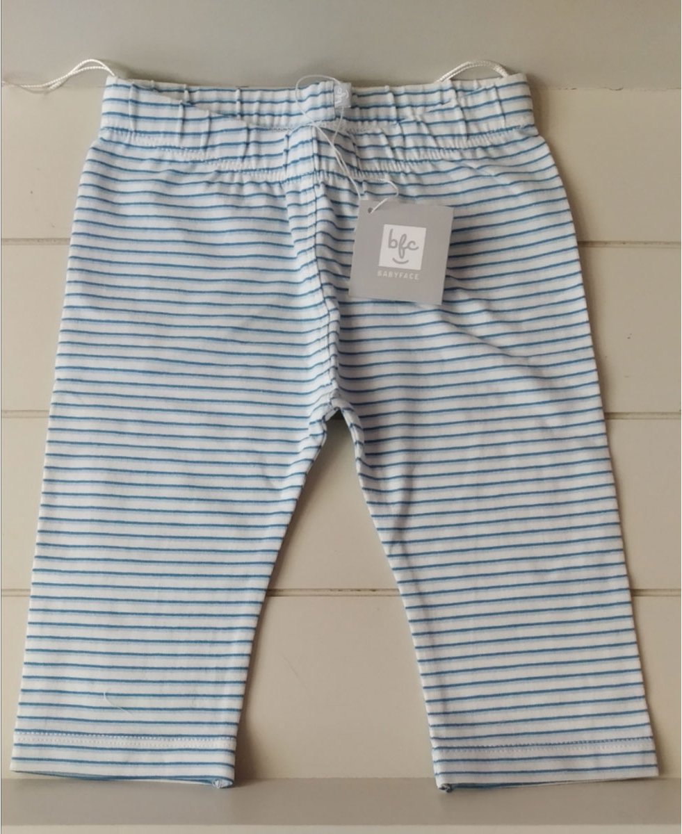 Babyface broekje blauw wit streep maat 62/68