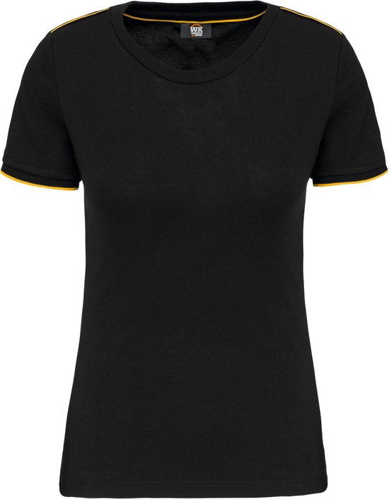 Coupe du monde. T-shirt femme manches courtes « Designed To Work » Day To Day WK3021 - Noir / Yellow - S