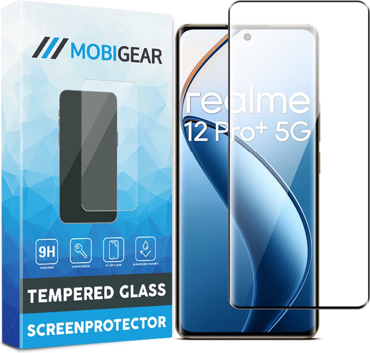 Mobigear Screenprotector geschikt voor Realme 12 Pro Plus Glazen | Mobigear Premium Screenprotector - Case Friendly