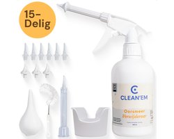 Cleanem® - Oorsmeer verwijderaar - Oorreiniger - Oorspuit – Professionele oorreiniging set – Oren schoonmaken – Ear cleaner - Vervanger Wattenstaafjes - Oor uitspuiten - Incl. Gratis E-book