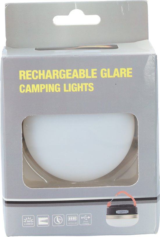 Camping lamp - Kampeerlamp - Campinglamp, lamp, hanglamp, draadloos! - Ophangbaar - USB-C oplaadbaar, met USB-C lader - Geschikt voor binnen en buiten de tent van Merkloos — afbeelding 4