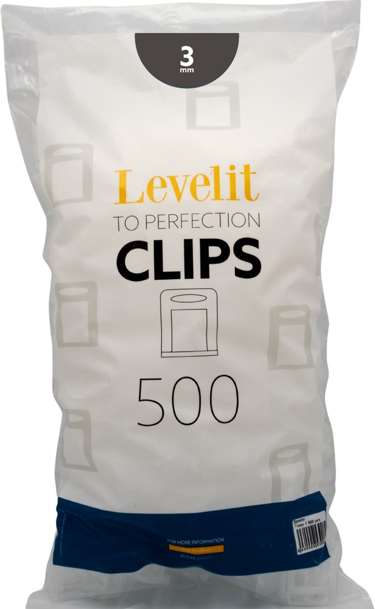 Levelit - Tegel clips 3 mm- Tegel leveling systemen - 500 stuks