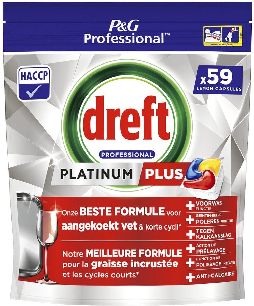 Goedkoopste Dreft P&G Professional Platinum lemon vaatwastabletten 59 tabletten